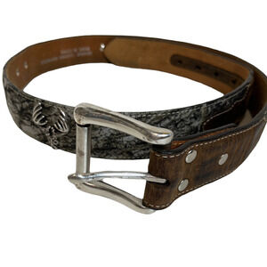 Nocona Leather Camo Camouflage Deer Belt